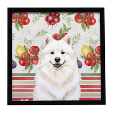 Load image into Gallery viewer, Cream Samoyed Vegetables Framed Metal Print
