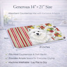 Load image into Gallery viewer, White Samoyed Vegetables Dish Drying Mat