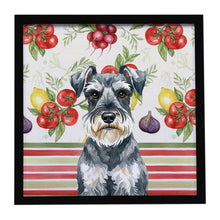 Load image into Gallery viewer, Schnauzer Vegetables Framed Metal Print