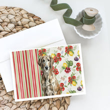 Load image into Gallery viewer, Brindle Scottish Deerhound Vegetables Greeting Cards Pack of 8