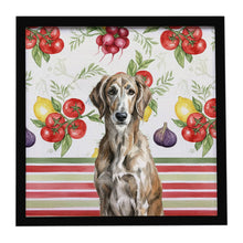 Load image into Gallery viewer, Brindle Scottish Deerhound Vegetables Framed Metal Print