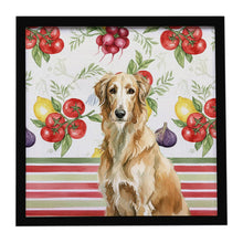 Load image into Gallery viewer, Wheaten Scottish Deerhound Vegetables Framed Metal Print