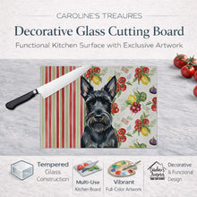 Load image into Gallery viewer, Scottish Terrier Vegetables Glass Cutting Board