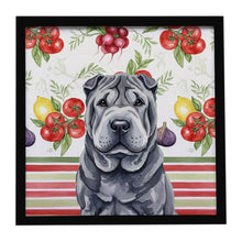 Load image into Gallery viewer, Black Shar Pei Vegetables Framed Metal Print