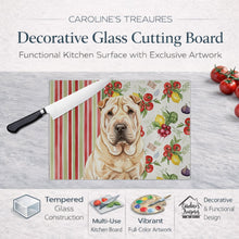 Load image into Gallery viewer, Shar Pei Vegetables Glass Cutting Board