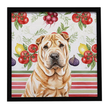 Load image into Gallery viewer, Red Shar Pei Vegetables Framed Metal Print