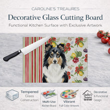 Load image into Gallery viewer, Tricolor Sheltie Vegetables Glass Cutting Board