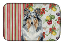 Load image into Gallery viewer, Blue Merle Sheltie Vegetables Dish Drying Mat