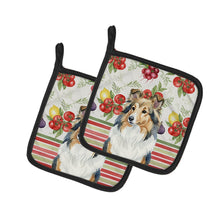 Load image into Gallery viewer, Sable Sheltie Vegetables Pair of Pot Holders