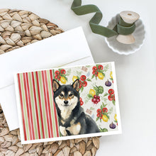Load image into Gallery viewer, Black and Tan Shiba Inu Vegetables Greeting Cards Pack of 8