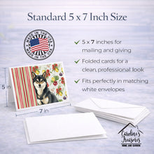 Load image into Gallery viewer, Black and Tan Shiba Inu Vegetables Greeting Cards Pack of 8