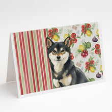 Load image into Gallery viewer, Black and Tan Shiba Inu Vegetables Greeting Cards Pack of 8