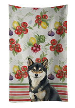 Load image into Gallery viewer, Black and Tan Shiba Inu Vegetables Kitchen Towel