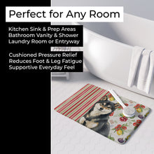 Load image into Gallery viewer, Black and Tan Shiba Inu Vegetables Memory Foam Kitchen Mat