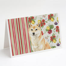 Load image into Gallery viewer, Cream Shiba Inu Vegetables Greeting Cards Pack of 8