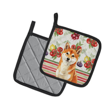 Load image into Gallery viewer, Red Shiba Inu Vegetables Pair of Pot Holders