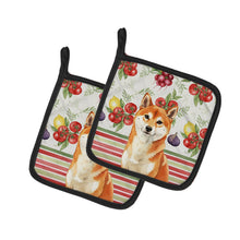 Load image into Gallery viewer, Red Shiba Inu Vegetables Pair of Pot Holders