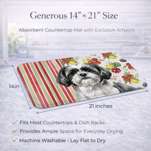 Load image into Gallery viewer, Black and White Shih Tzu Vegetables Dish Drying Mat