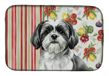 Load image into Gallery viewer, Black and White Shih Tzu Vegetables Dish Drying Mat