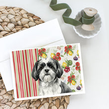 Load image into Gallery viewer, Black and White Shih Tzu Vegetables Greeting Cards Pack of 8