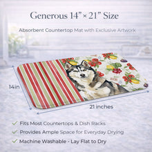 Load image into Gallery viewer, Agouti Siberian Husky Vegetables Dish Drying Mat