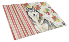 Load image into Gallery viewer, Agouti Siberian Husky Vegetables Glass Cutting Board