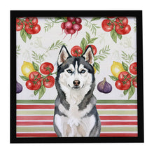Load image into Gallery viewer, Siberian Husky Vegetables Framed Metal Print