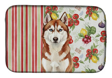 Load image into Gallery viewer, Red and White Siberian Husky Vegetables Dish Drying Mat