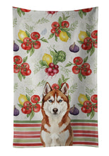 Load image into Gallery viewer, Red and White Siberian Husky Vegetables Kitchen Towel