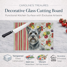 Load image into Gallery viewer, Gray Skye Terrier Vegetables Glass Cutting Board