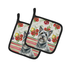 Load image into Gallery viewer, Gray Skye Terrier Vegetables Pair of Pot Holders