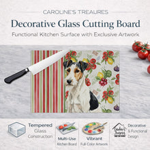 Load image into Gallery viewer, Smooth Fox Terrier Vegetables Glass Cutting Board