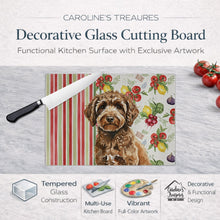 Load image into Gallery viewer, Spanish Water Dog Vegetables Glass Cutting Board