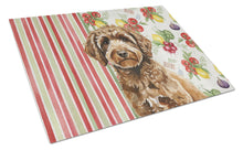 Load image into Gallery viewer, Spanish Water Dog Vegetables Glass Cutting Board