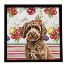 Load image into Gallery viewer, Spanish Water Dog Vegetables Framed Metal Print