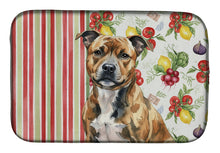 Load image into Gallery viewer, Brindle Staffordshire Bull Terrier Vegetables Dish Drying Mat