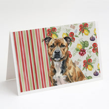 Load image into Gallery viewer, Brindle Staffordshire Bull Terrier Vegetables Greeting Cards Pack of 8