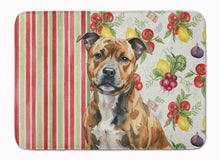 Load image into Gallery viewer, Brindle Staffordshire Bull Terrier Vegetables Memory Foam Kitchen Mat