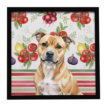 Load image into Gallery viewer, Fawn Staffordshire Bull Terrier Vegetables Framed Metal Print