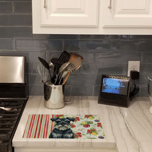 Load image into Gallery viewer, Standard Schnauzer Vegetables Glass Cutting Board