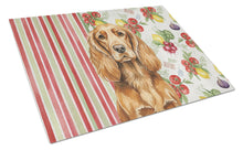 Load image into Gallery viewer, Sussex Spaniel Vegetables Glass Cutting Board