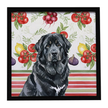 Load image into Gallery viewer, Black Tibetan Mastiff Vegetables Framed Metal Print