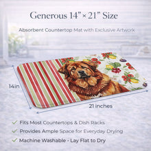 Load image into Gallery viewer, Red Gold Tibetan Mastiff Vegetables Dish Drying Mat