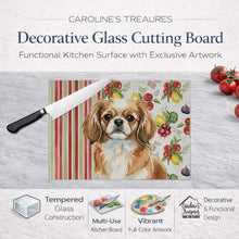 Load image into Gallery viewer, Tibetan Spaniel Vegetables Glass Cutting Board