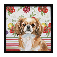 Load image into Gallery viewer, Tibetan Spaniel Vegetables Framed Metal Print