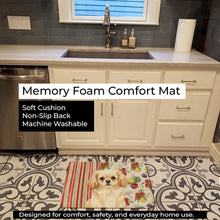 Load image into Gallery viewer, Cream Tibetan Spaniel Vegetables Memory Foam Kitchen Mat