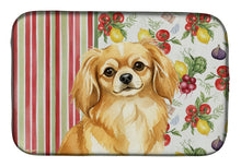 Load image into Gallery viewer, Gold Tibetan Spaniel Vegetables Dish Drying Mat