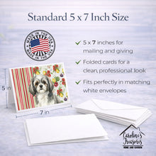 Load image into Gallery viewer, Grey and White Tibetan Spaniel Vegetables Greeting Cards Pack of 8