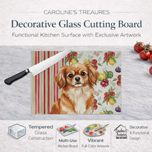 Load image into Gallery viewer, Red Tibetan Spaniel Vegetables Glass Cutting Board