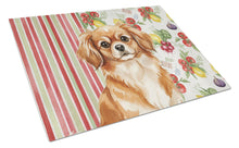 Load image into Gallery viewer, Red Tibetan Spaniel Vegetables Glass Cutting Board